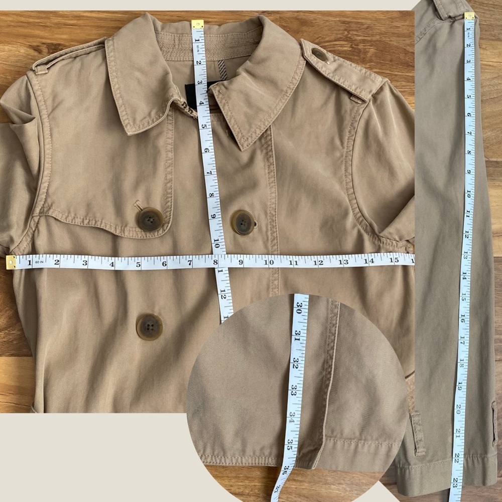 JCrew Icon Trench Coat Classic Tan Camel Preppy Mid-Length Double Breasted Sz 2 - Picture 11 of 12